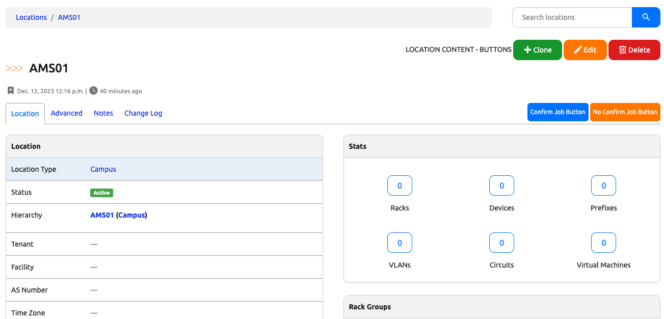 Job Buttons on Location object Job Buttons on Location object