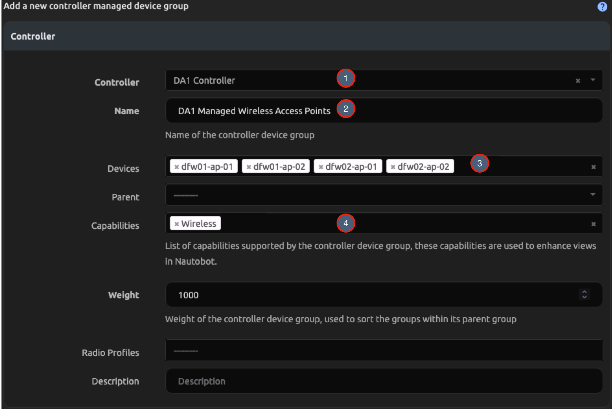 Create Device Group Form